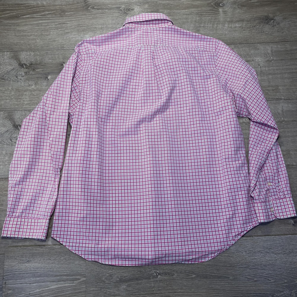 Ralph Lauren Shirt Mens XL Pink White Blue Check Button Down Long Sleeve Pony - Picture 6 of 7